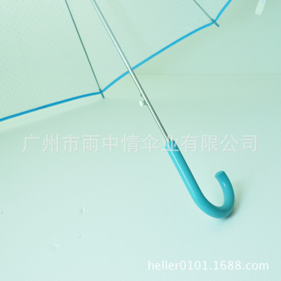 时尚品牌阿依莲服饰透明直杆广告伞 年轻款的新潮选择